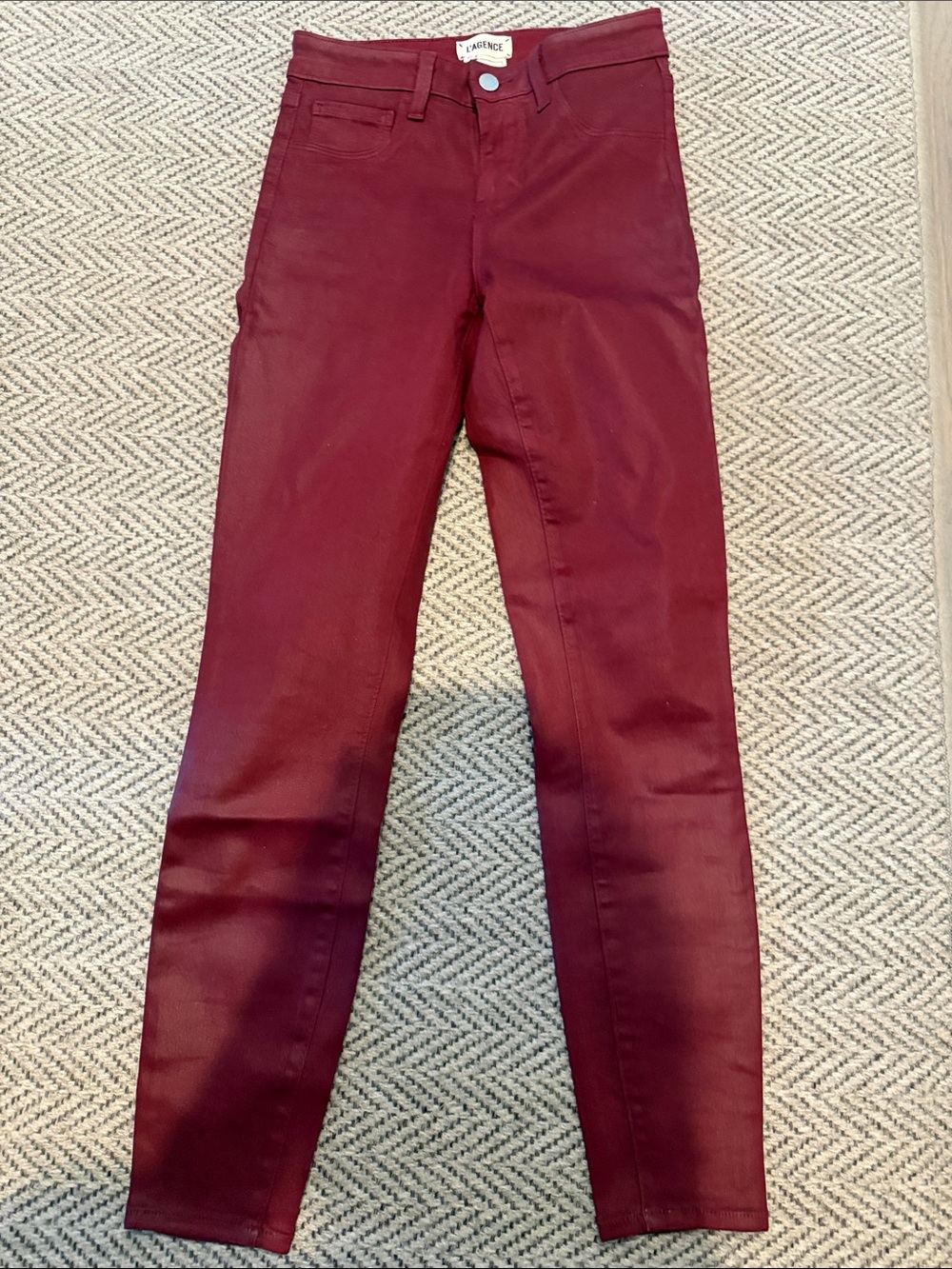 L'AGENCE Burgundy Skinny Jeans